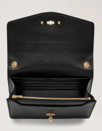 Mulberry Darley S Black Grain Print Leather Clutch