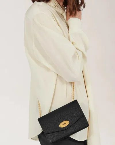 Mulberry Darley S Black Grain Print Leather Clutch