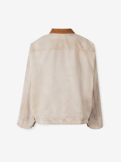 Rhude Corduroy-trimmed Logo-print Distressed Cotton-canvas Bomber Jacket