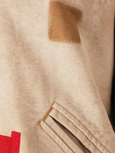 Rhude Corduroy-trimmed Logo-print Distressed Cotton-canvas Bomber Jacket