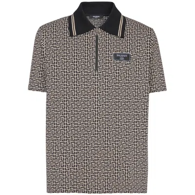 Balmain Labyrinth Polo Shirt With Jacquard Effect