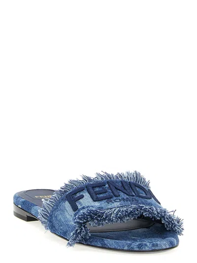 Fendi Sun Slides Frayed Edges