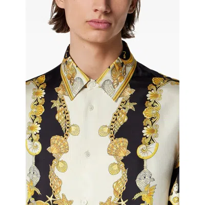 Versace Coral Theatre Shirt And Blouse Multicolor In Yellow