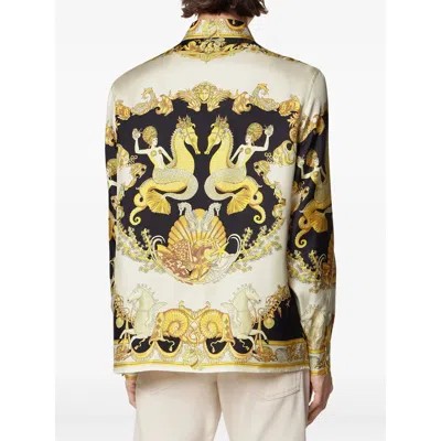 Versace Coral Theatre Shirt And Blouse Multicolor In Yellow