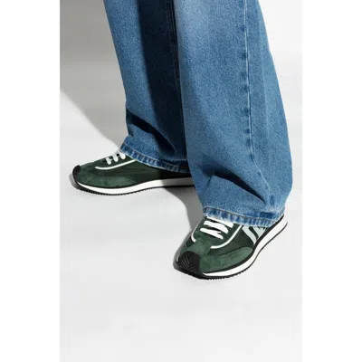 Dolce & Gabbana Multicolor Suede And Mesh Dg Aria Sneakers In Green