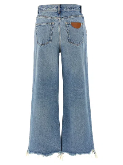 Chloé Frayed Hem Five-pocket Jeans With Belt Loops