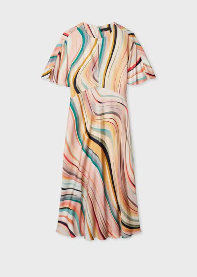 Ps By Paul Smith Ps Paul Smith Short-sleeved Stripe Patterned Dress In Multi