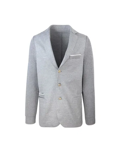 Eleventy Grey Single Breasted Jacket