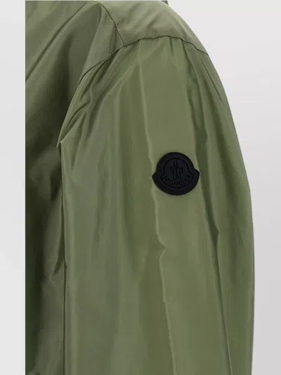 Moncler 'granier' Raincoat With Hood And Pockets In Green