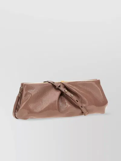 Dries Van Noten Glossy Clutch Hardware Pleated Shape