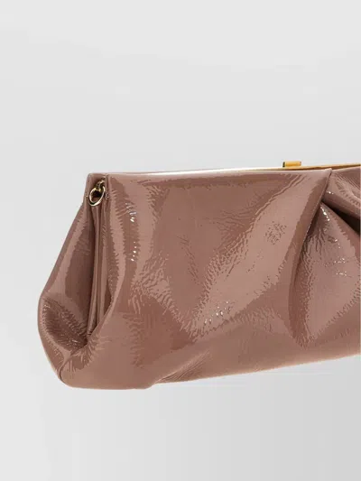 Dries Van Noten Glossy Clutch Hardware Pleated Shape