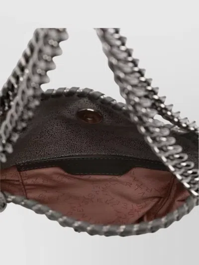 Stella Mccartney Falabella Micro Tote In Grey Polyester In Silver