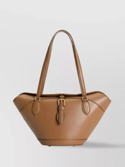 Dolce & Gabbana Brown Shoulder Bag With Two Top Handles And Buckle Closure On The Front In Brown