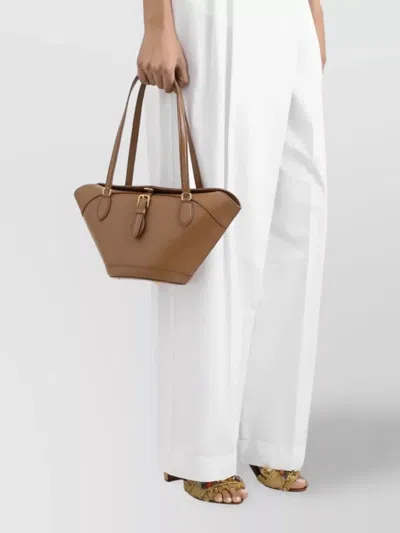 Dolce & Gabbana Brown Shoulder Bag With Two Top Handles And Buckle Closure On The Front In Brown