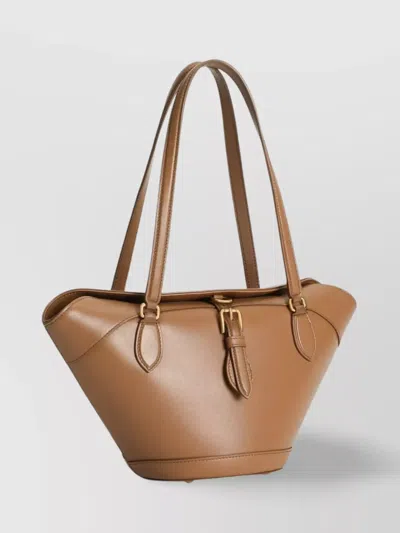 Dolce & Gabbana Brown Shoulder Bag With Two Top Handles And Buckle Closure On The Front In Brown