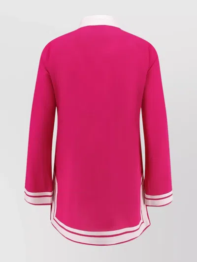 Tory Burch Short Dress Cotton Contrasting Profiles