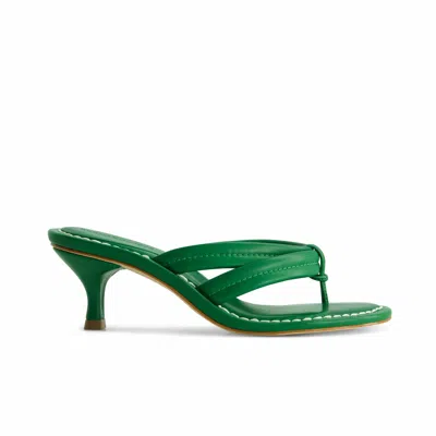 Bernardo 1946 Miami Kitten-heel Leather Mule Sandals