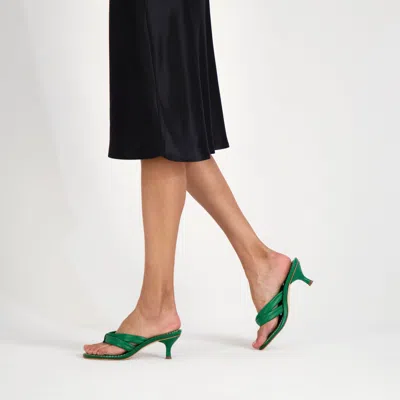 Bernardo 1946 Miami Kitten-heel Leather Mule Sandals