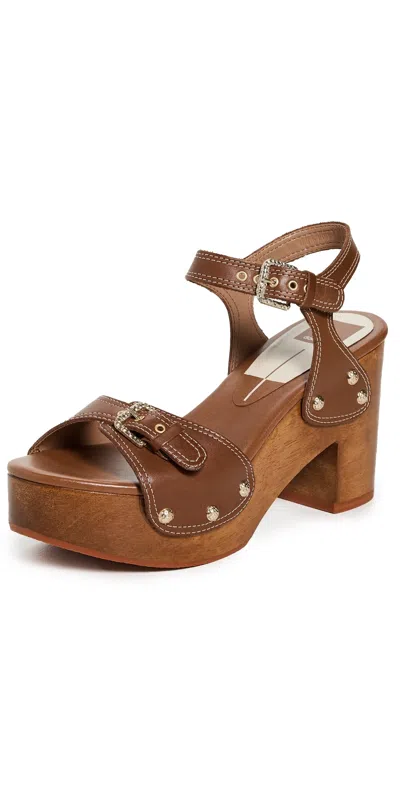Dolce Vita Yandy Platform Sandals Cognac Leather In Brown