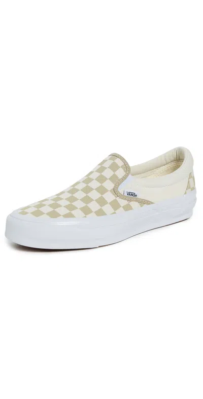 Vans Classic Checkerboard Slip On Sneakers Checkerboard Eucalyptus In Animal Print