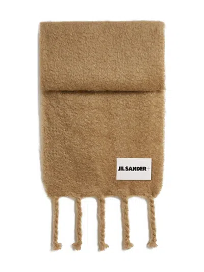 Jil Sander Beige Wide Wool Blend Scarf