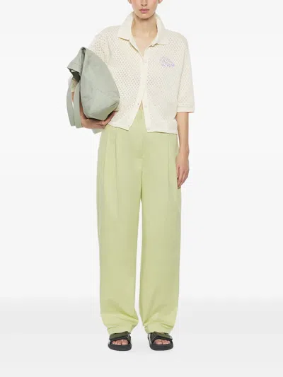 Maison Kitsuné Short-sleeved Cotton Cardigan With Open-knit Design