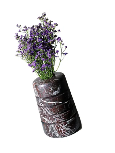 Editions Milano Medium Atlantico Stacked Marbled Vase (24.7cm X 36cm)