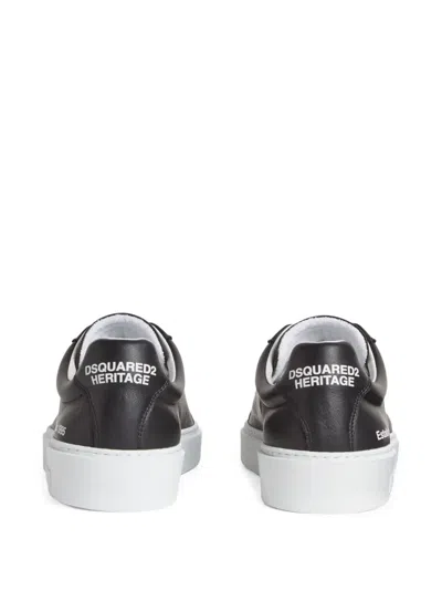 Dsquared2 Leather Sneakers In Black