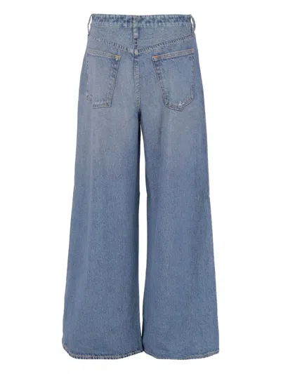 Rag & Bone Featherweight Logan High Rise Wide Leg Jeans In Audrey In Blue