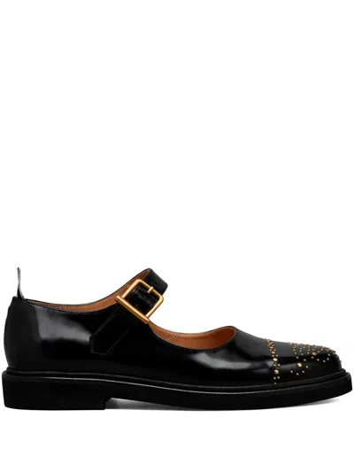Thom Browne Black Soft Spazzolato Stud Thom John Loafers In Black