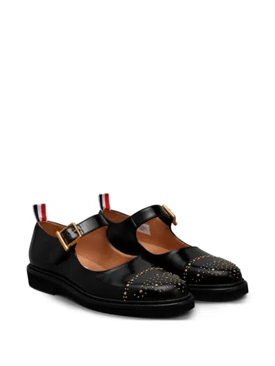 Thom Browne Black Soft Spazzolato Stud Thom John Loafers In Black