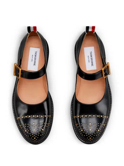 Thom Browne Black Soft Spazzolato Stud Thom John Loafers In Black