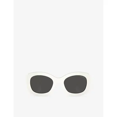 Prada Womens White Pr A13s Butterfly-frame Acetate Sunglasses In White