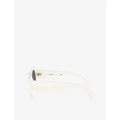 Prada Womens White Pr A13s Butterfly-frame Acetate Sunglasses In White