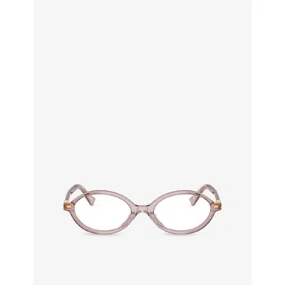 Miu Miu Mu 01xv Oval Acetate And Plastic Optical Glasses
