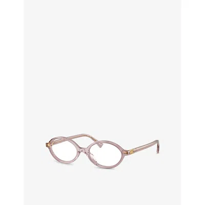 Miu Miu Mu 01xv Oval Acetate And Plastic Optical Glasses