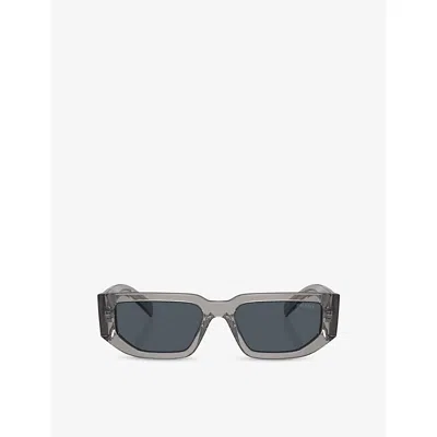 Prada Womens Grey Pr 09zs Rectangle-frame Acetate Sunglasses