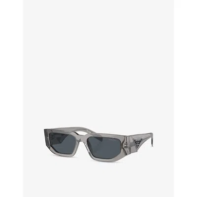 Prada Womens Grey Pr 09zs Rectangle-frame Acetate Sunglasses