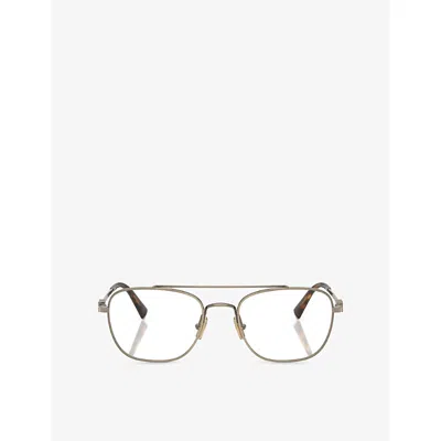 Miu Miu Womens Gold Mu 51wv Square-frame Metal Glasses In Gold