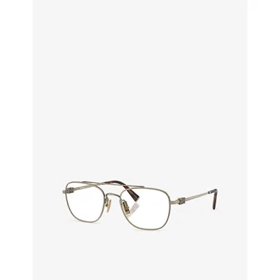 Miu Miu Womens Gold Mu 51wv Square-frame Metal Glasses In Gold