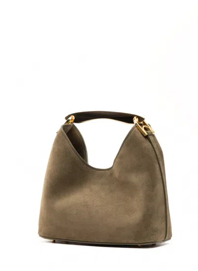 Elleme Small Boomerang Metal-handle Leather Bag In Blue