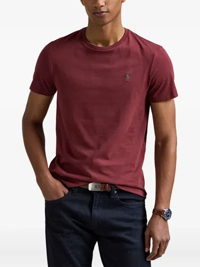 Polo Ralph Lauren Wine Red Cotton T-shirt Classic-fit In Brown