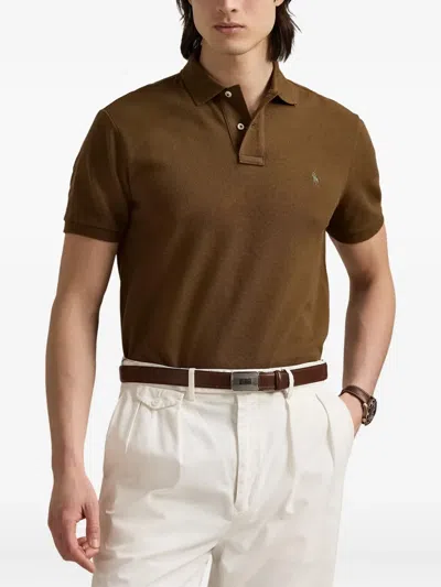 Polo Ralph Lauren Cotton Polo Shirt In Brown