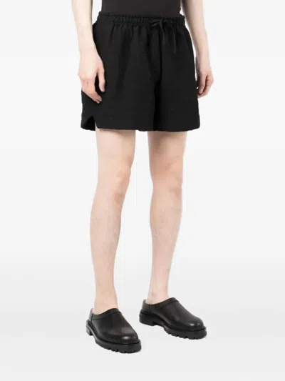 4sdesigns Textured Elasticated Shorts In Black