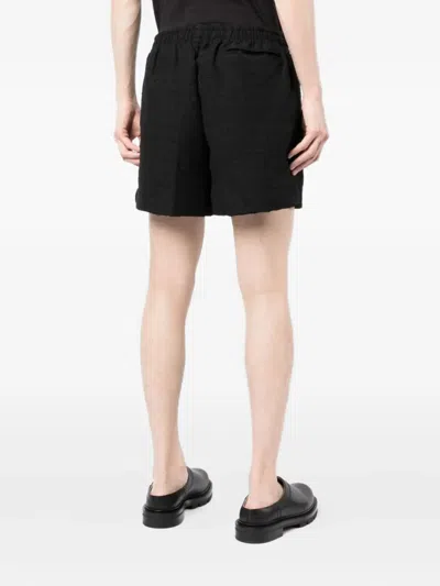 4sdesigns Textured Elasticated Shorts In Black