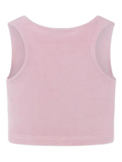 Msgm Logo-embroidered Cropped Tank Top