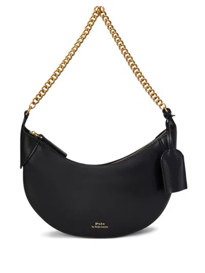 Polo Ralph Lauren Polo Id Small Leather Crossbody Bag In Black