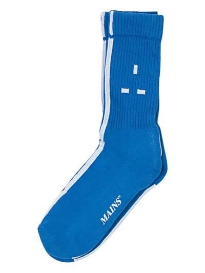 Mains Logo-jacquard Socks In Blue