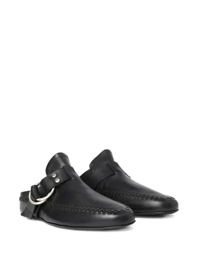 Ann Demeulemeester Ande Soft Shade Rounded Toe Mules In Black