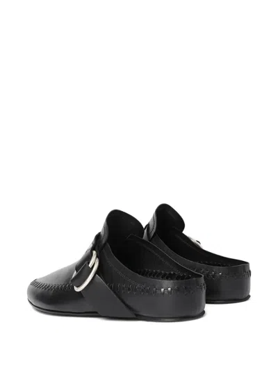 Ann Demeulemeester Ande Soft Shade Rounded Toe Mules In Black